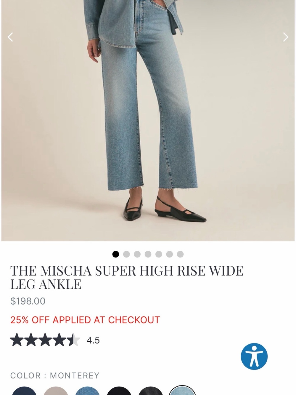 FAVORITE DAUGHTER sz 26 mischa super high rise wide leg jeans in mounterey - Picture 2 of 14